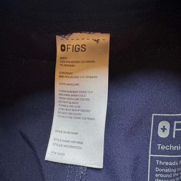 Navy Blue Figs High Waisted Scrub Pant - Picture 4 of 4